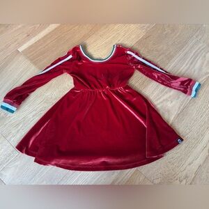 Rags girls red and green velvet dress girls 3/4